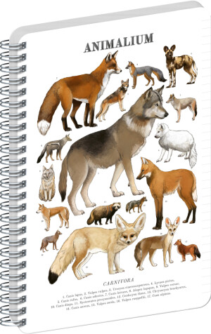 HINWEIS Spiralnotizbuch Animalium – Canidae, liniert, A5 - Reklamnepredmety