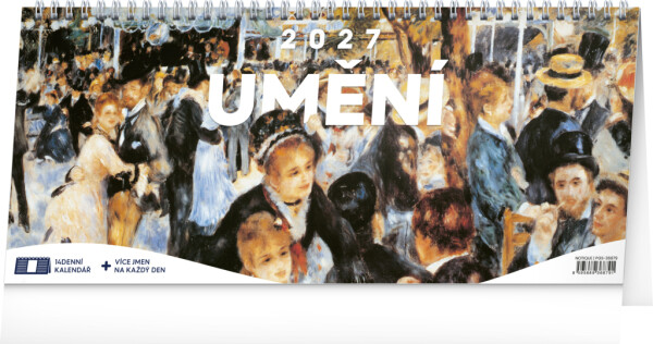 NOTIQUE Tischkalender Art CZ 2027 – 14 Tage, 33 x 14,5 cm