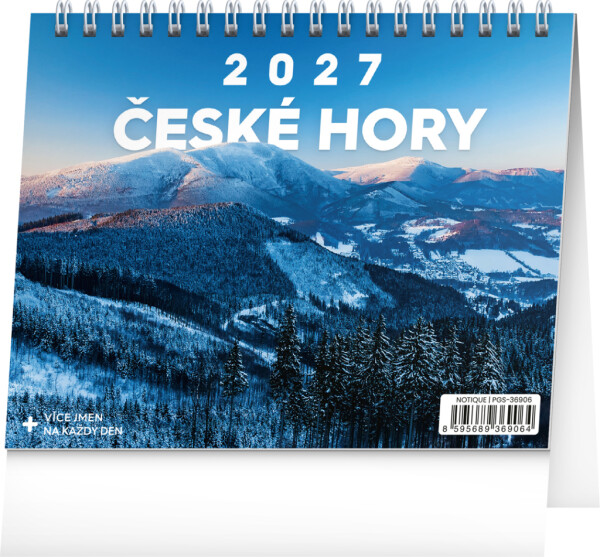 NOTIQUE Tischkalender Tschechische Berge CZ 2027, 16,5 x 13 cm