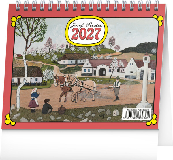 NOTIQUE Tischkalender Josef Lada CZ 2027, 16,5 x 13 cm