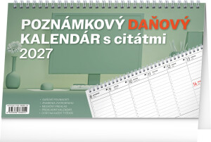 NOTIQUE Tischkalender mit Steuerhinweisen und Zitaten 2027, 25 x 14,5 cm - Reklamnepredmety