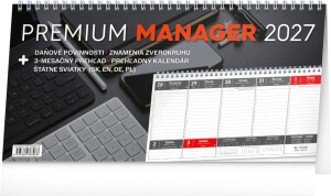 NOTIQUE Tischkalender Premium Manager 2027, 32 x 16 cm - Reklamnepredmety