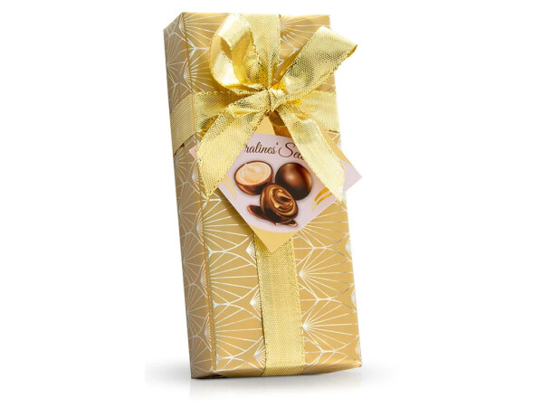 Pralinen aus dunkler und Vollmilchschokolade mit Kakao-, Orangen- und Nussfüllung, 70 g