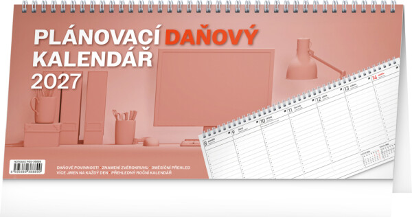 NOTIQUE Tischkalender, Steuerplanung CZ 2027, 33 x 14,5 cm