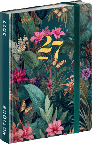NOTIQUE Weekly Purse size planner Tropical Jungle 2027, 9,8 x 14,5 cm - Reklamnepredmety