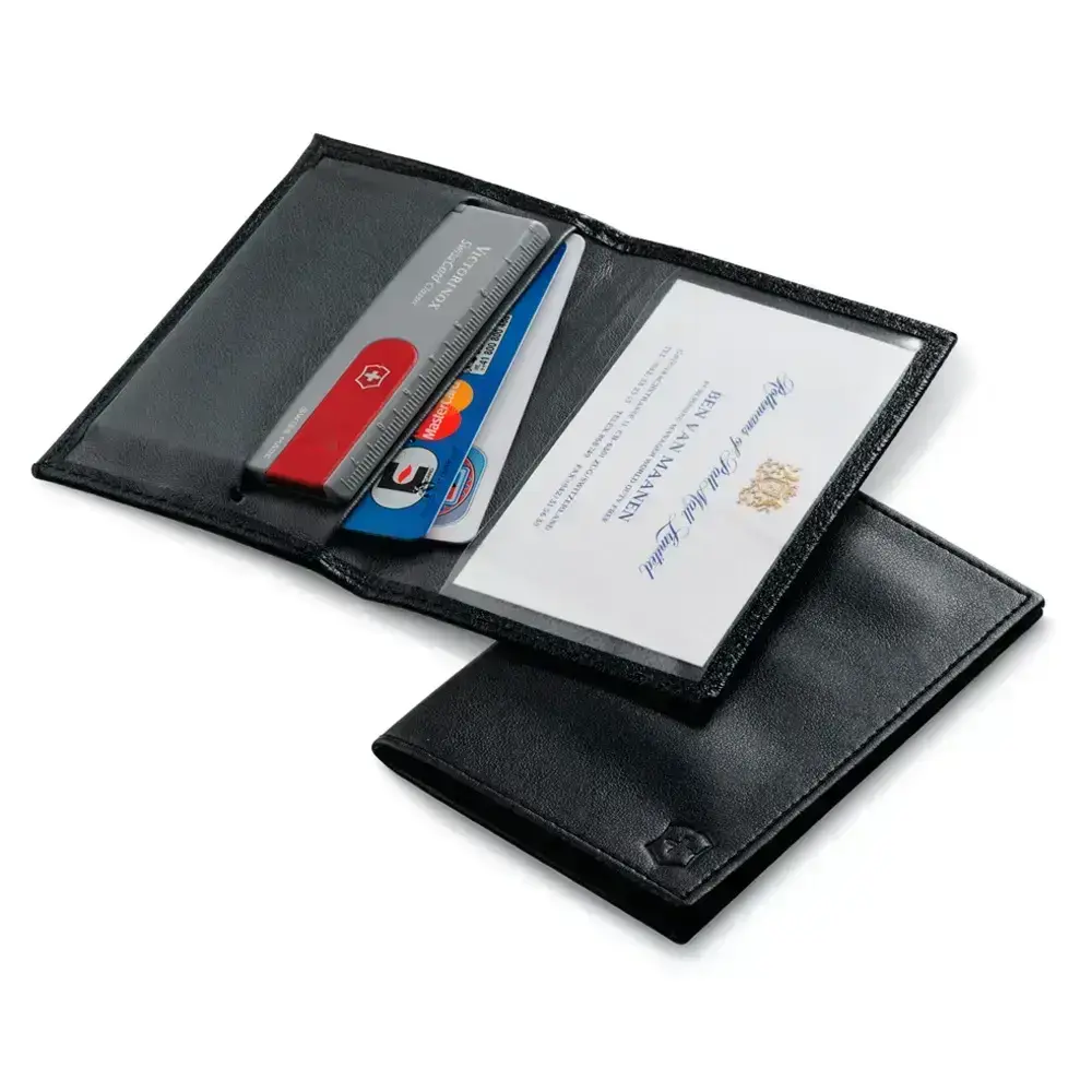 Victorinox Puzdro pre SwissCard - imitácia kože, čierna - Reklamnepredmety