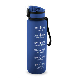 ERIKSSON. Flasche aus recyceltem PET (100 % rPET) mit motivierenden Sprüchen und Zeitmarkierungen, die zum Wassertrinken anregen - Reklamnepredmety