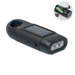 CRANCH Solar-LED-Taschenlampe mit Dynamo - Reklamnepredmety