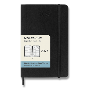 Diár Moleskine 2027 - mäkké dosky, S, mesačné, čierny - Reklamnepredmety