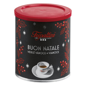 BONO. Kaffeebohnen in einer Dose mit Weihnachtsmotiv - Reklamnepredmety