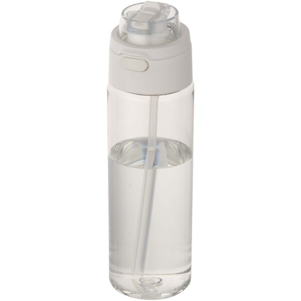 Theron 700-ml-Wasserflasche aus recyceltem Kunststoff (RCS) mit Multifunktionsdeckel und faltbarem Strohhalm
