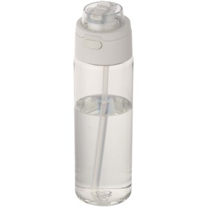 Theron 700-ml-Wasserflasche aus recyceltem Kunststoff (RCS) mit Multifunktionsdeckel und faltbarem Strohhalm - Reklamnepredmety