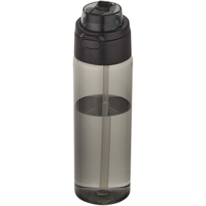 Theron 700-ml-Wasserflasche aus recyceltem Kunststoff (RCS) mit Multifunktionsdeckel und faltbarem Strohhalm - Reklamnepredmety