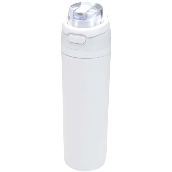 Theron 800ml water bottle made of recycled stainless steel with a single wall, equipped with a dual-function lid and a foldable straw