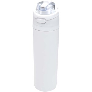 Theron 800ml water bottle made of recycled stainless steel with a single wall, equipped with a dual-function lid and a foldable straw - Reklamnepredmety