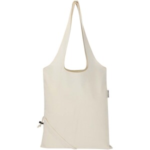 Faltbarer Baumwollbeutel Madras Blend 140 g/m², GRS-zertifiziert, aus Recyclingmaterial, Volumen 7 l - Reklamnepredmety