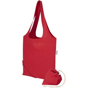Faltbarer Baumwollbeutel Madras Blend 140 g/m², GRS-zertifiziert, aus Recyclingmaterial, Volumen 7 l - Reklamnepredmety