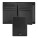 Card holder with flap and money pocket Emblematic Black