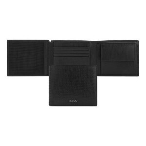 Money wallet with flap Grid Black - Reklamnepredmety