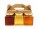 Geschenkset – HONEY TRIO in Kartonverpackung mit Waben- und Bienenmotiv