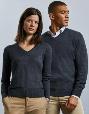 Ladies` V-Neck Knitted Pullover - Reklamnepredmety