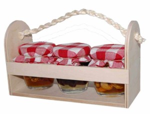 Set von 3 Arten von Nüssen in Honig in einem horizontalen Ständer - Reklamnepredmety