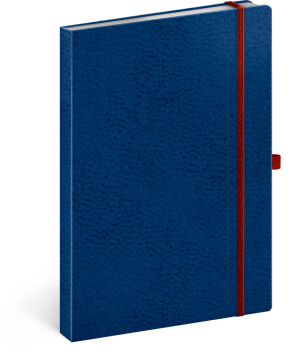 NOTIQUE Notes Vivella Classic modrý/červený, linajkovaný, 15 x 21 cm - Reklamnepredmety