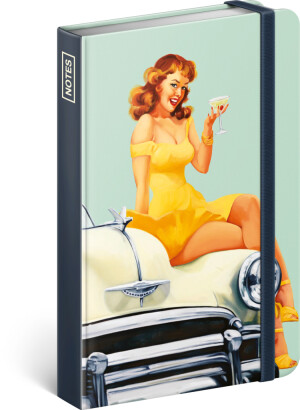 NOTIQUE Notes Pin–up Girls, linajkovaný, 11 x 16 cm - Reklamnepredmety