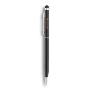 Schlanker Aluminiumkugelschreiber mit Stylus, weiß - Reklamnepredmety