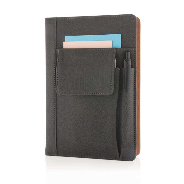 Notizbuch mit Telefontasche, schwarz