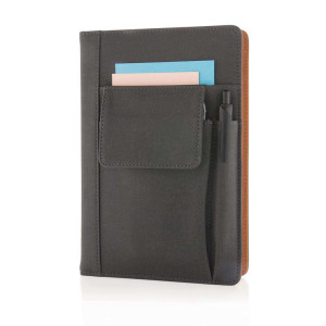 Notizbuch mit Telefontasche, schwarz - Reklamnepredmety