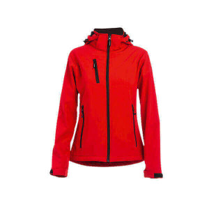 ZAGREB WOMEN. Softshelljacke für Damen, mit abnehmbarer Kapuze - Reklamnepredmety