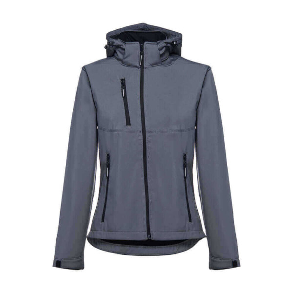 ZAGREB WOMEN. Softshelljacke für Damen, mit abnehmbarer Kapuze