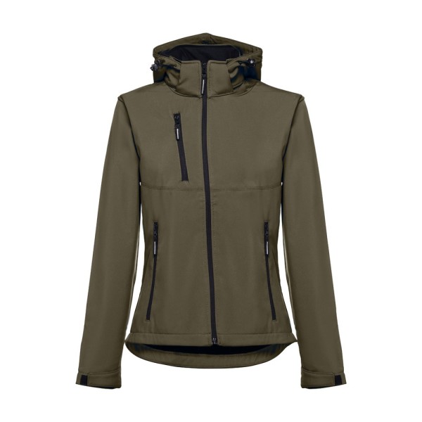 ZAGREB WOMEN. Softshelljacke für Damen, mit abnehmbarer Kapuze