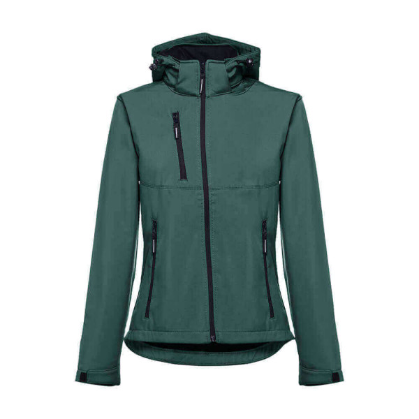 ZAGREB WOMEN. Softshelljacke für Damen, mit abnehmbarer Kapuze