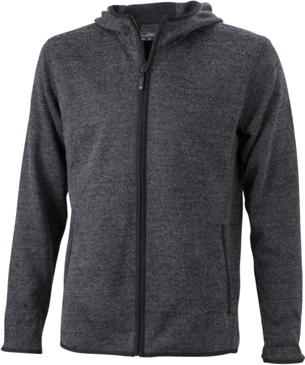 Herren Strick Fleece Kapuzen Jacke