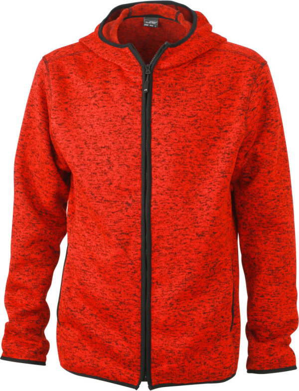 Herren Strick Fleece Kapuzen Jacke