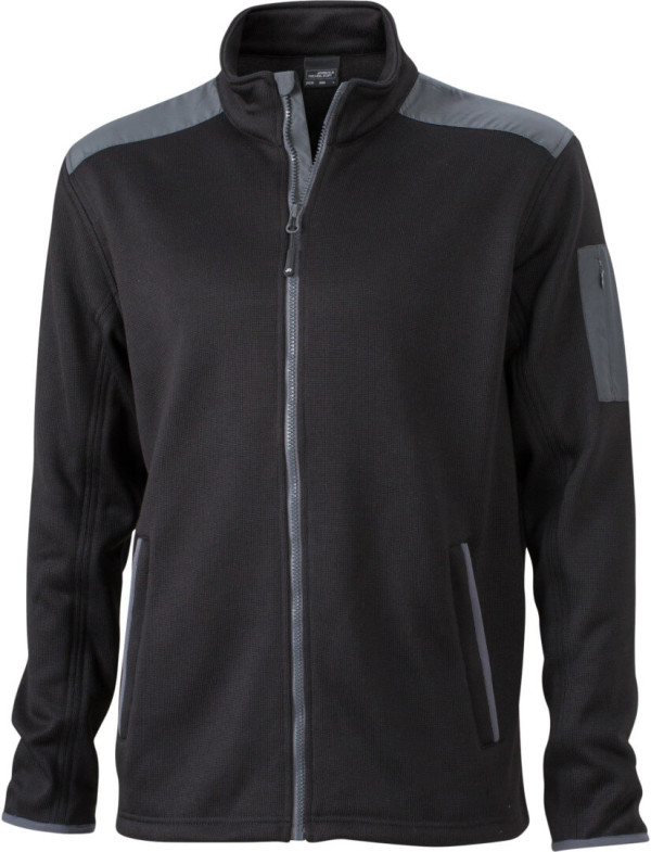 Herren Strick Fleece Jacke