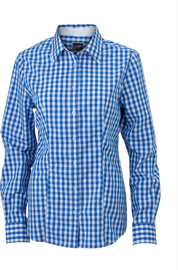 Popeline Karo Bluse langarm