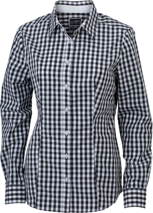 Popeline Karo Bluse langarm