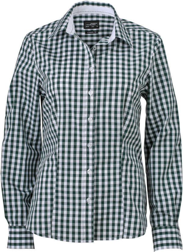 Popeline Karo Bluse langarm