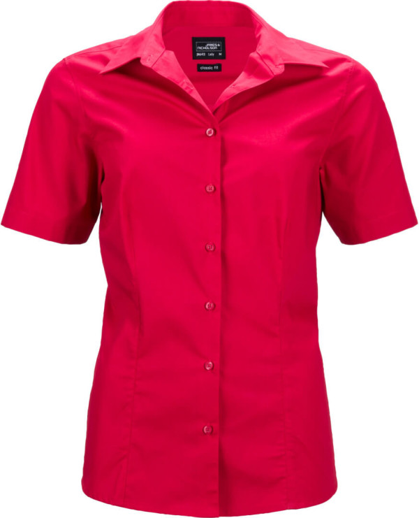 Popeline Business Bluse kurzarm