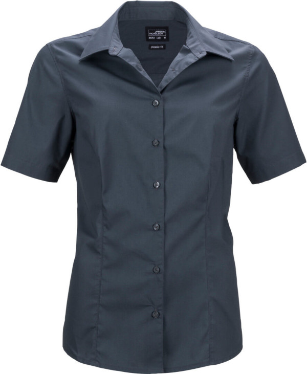 Popeline Business Bluse kurzarm