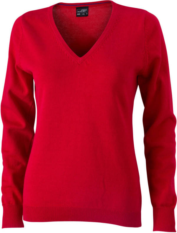 Damen V-Neck Pullover
