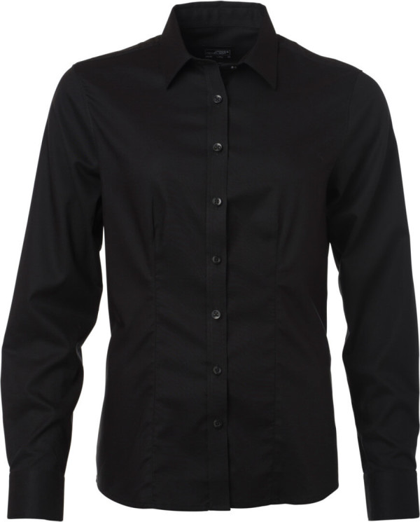 Mikro-Twill Bluse langarm