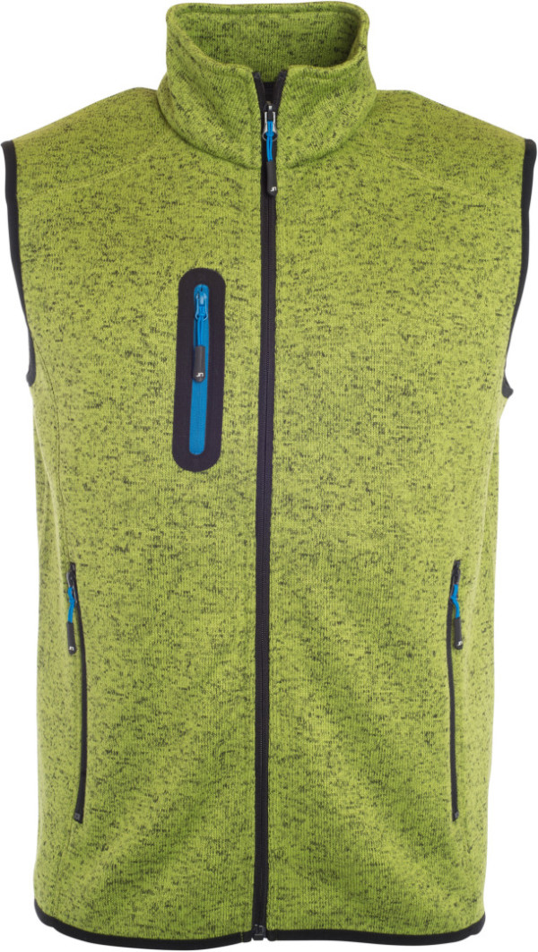 Herren Strickfleece Weste mit Stehkragen