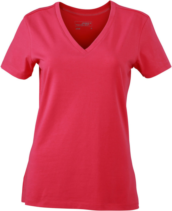 Damen Stretch V-Neck T-Shirt