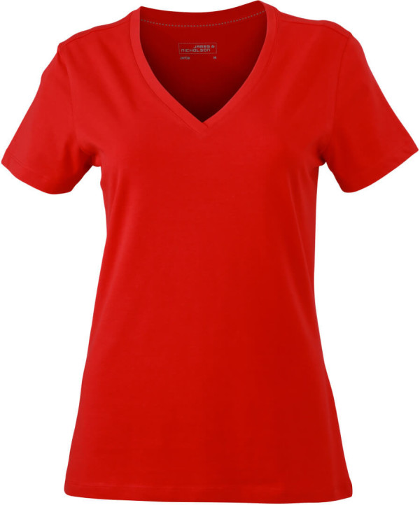 Damen Stretch V-Neck T-Shirt