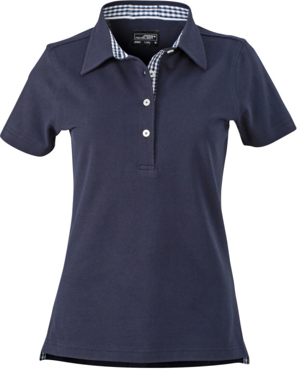 Damen Karo-Kragen Piqué Polo