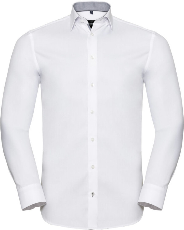 Herringbone Kontrast Hemd LSL